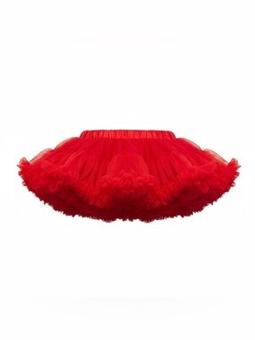 TUTU COUTURE Elastic waist Voluminous Red Tulle Princess Ballet Petticoat Skirt